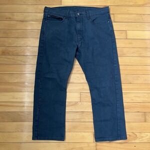 Levis 513 Slim Straight Jeans Men 36x30 (27) Charcoal Grey Dark Wash Denim Pants